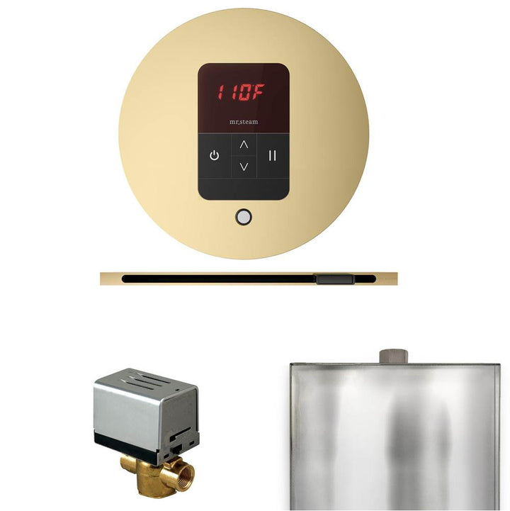 Mr. Steam Basic Butler Steam Shower Control Package with Round iTempo Control and Linear Steamhead