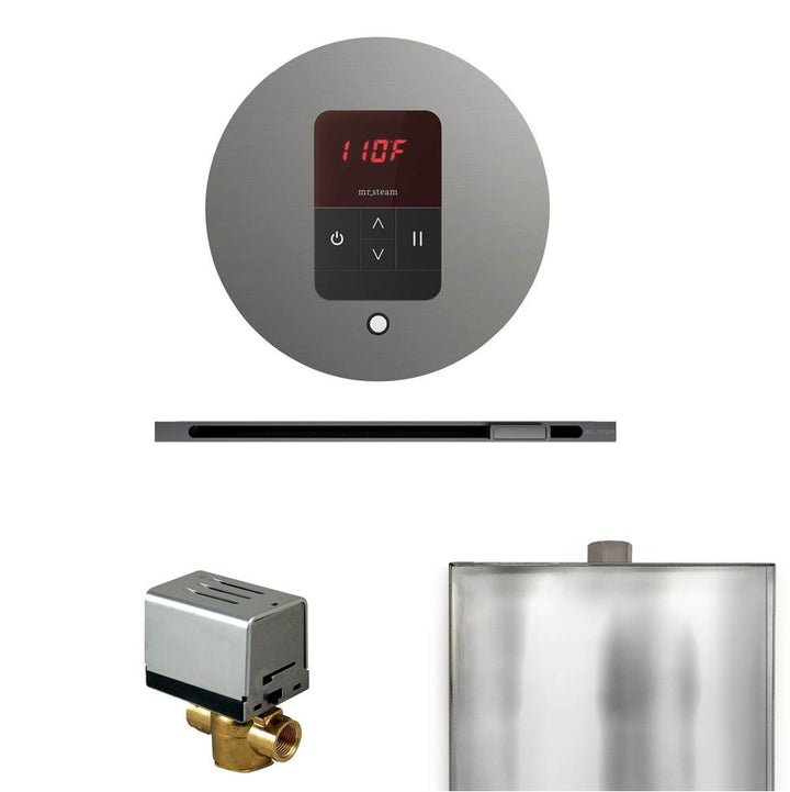 Mr. Steam Basic Butler Steam Shower Control Package with Round iTempo Control and Linear Steamhead