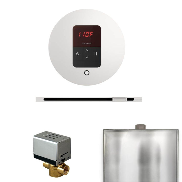 Mr. Steam Basic Butler Steam Shower Control Package with Round iTempo Control and Linear Steamhead