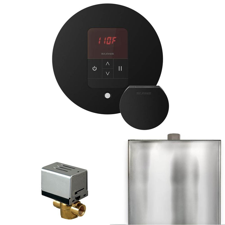 Mr. Steam Basic Butler Steam Shower Control Package with Round iTempo Control and Steamhead
