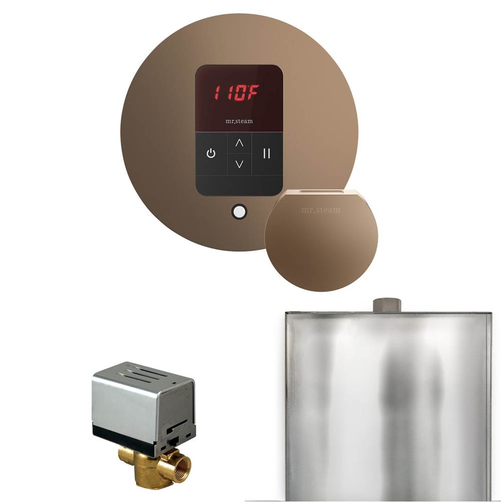 Mr. Steam Basic Butler Steam Shower Control Package with Round iTempo Control and Steamhead