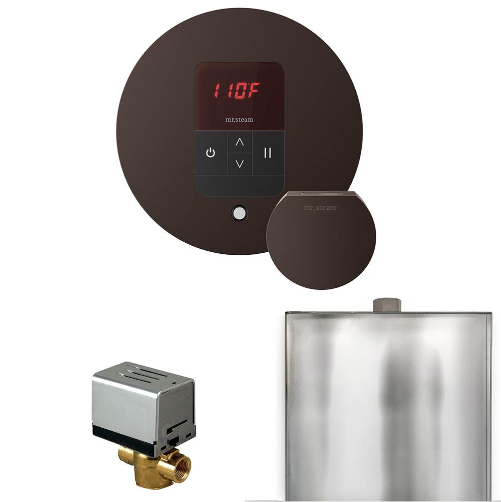 Mr. Steam Basic Butler Steam Shower Control Package with Round iTempo Control and Steamhead