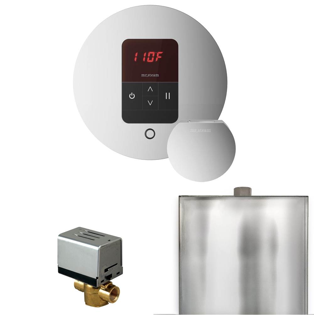 Mr. Steam Basic Butler Steam Shower Control Package with Round iTempo Control and Steamhead