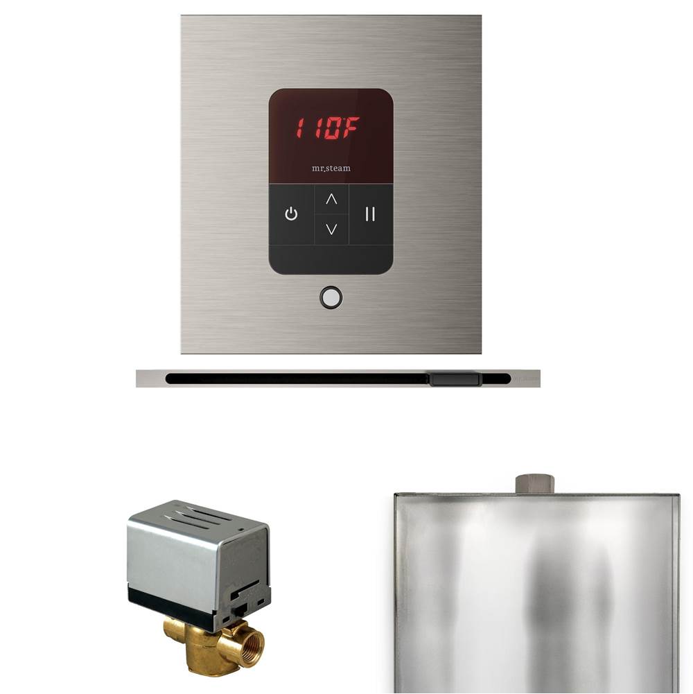 Mr. Steam Basic Butler Steam Shower Control Package with Square iTempo Control and Linear Steamhead
