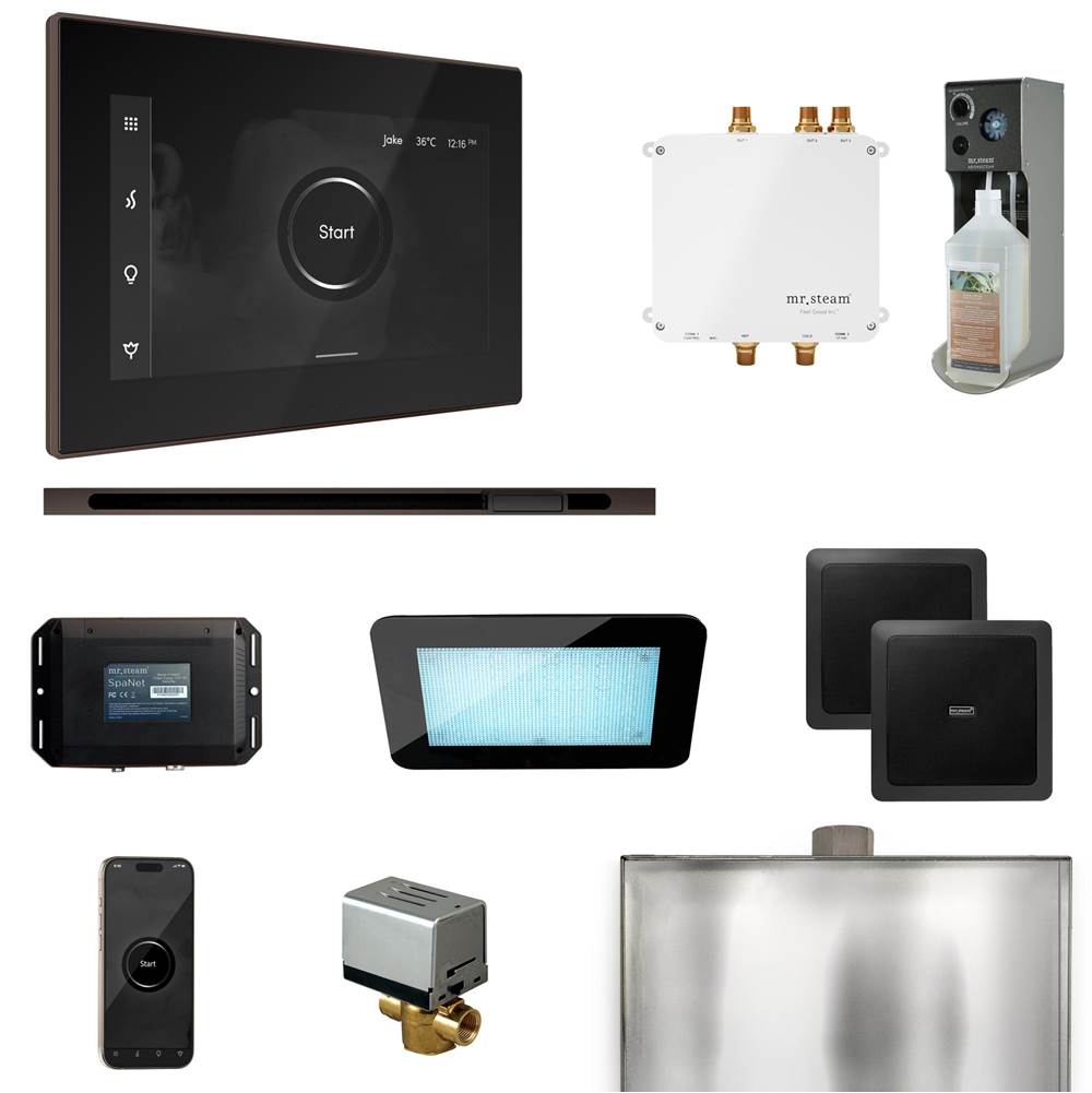 Mr. Steam Bliss Steam Shower Control Package with iSteamX Control and Linear Steamhead