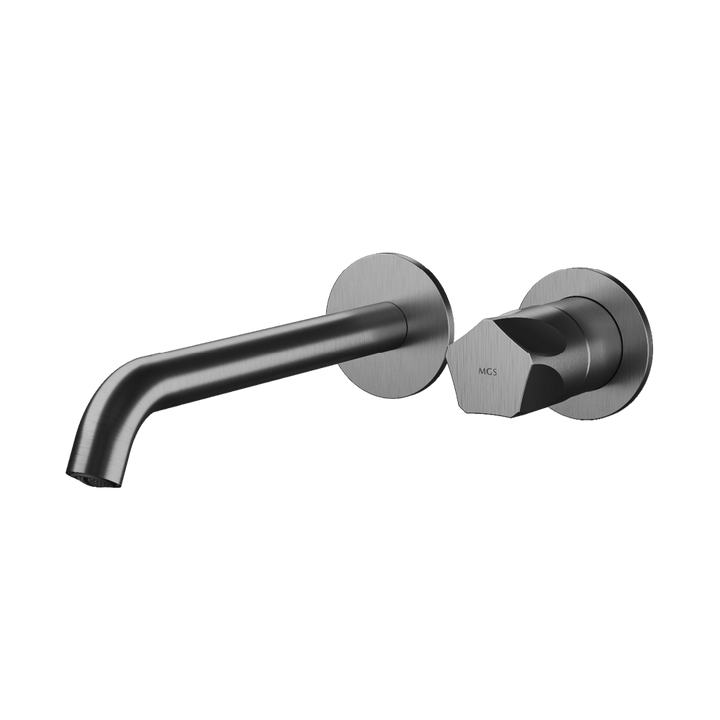 MGS Bagno Penta Two hole Stainless Steel Wall mount Basin Faucet