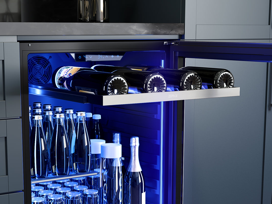 Zephyr Presrv Bev Cooler 24" Reversible Door Single Zone