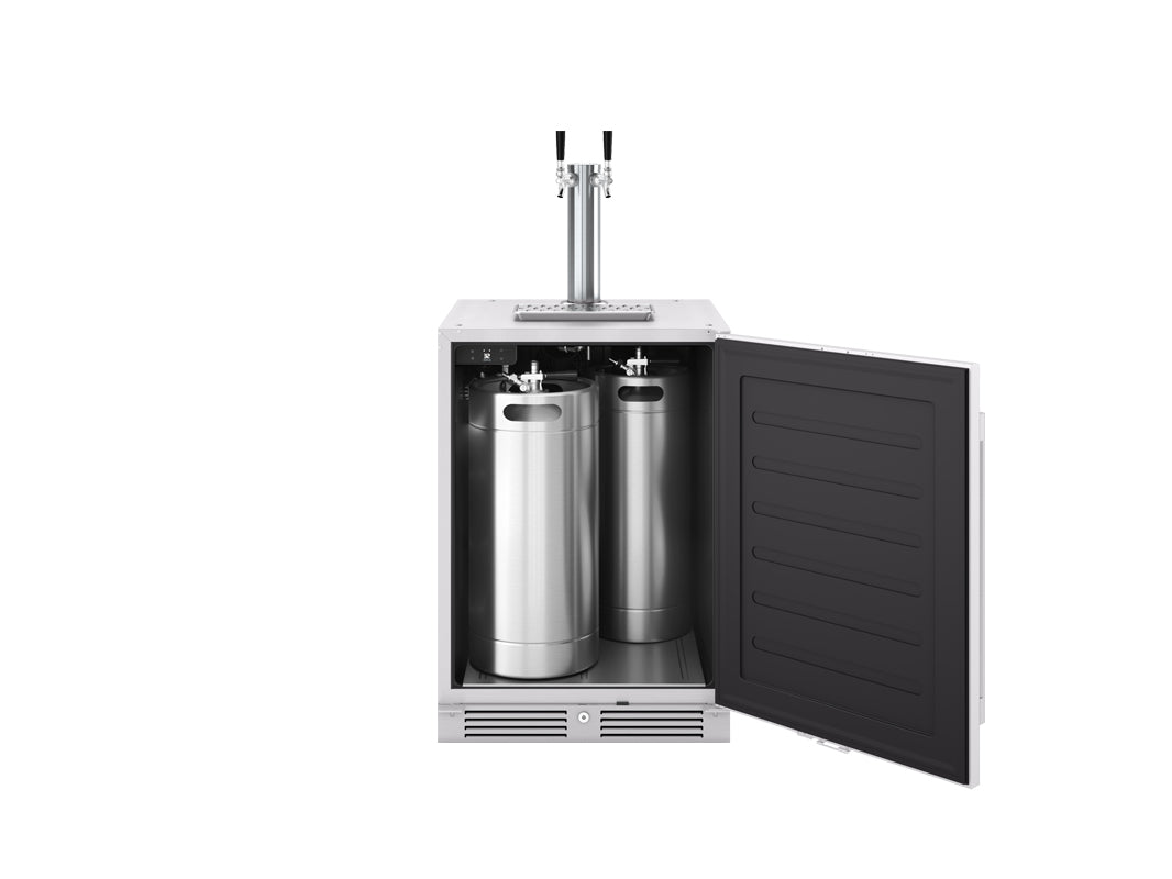 Zephyr Presrv Outdoor Kegerator And Beverage Cooler 24in Under Cabinet SSGlass Reverse Door 1 Zone