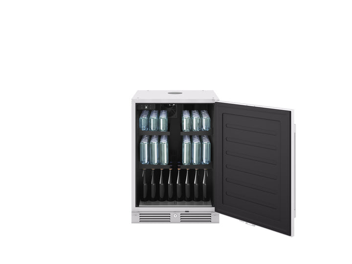 Zephyr Presrv Outdoor Kegerator And Beverage Cooler 24in Under Cabinet SSGlass Reverse Door 1 Zone