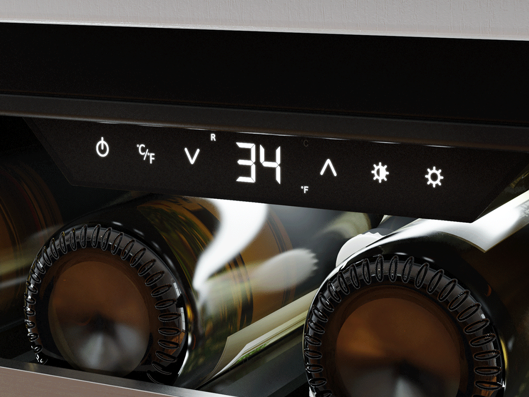 Zephyr Presrv Pro Beverage Cooler 24in Under Cabinet SSGlass Reverse Door 1 Zone