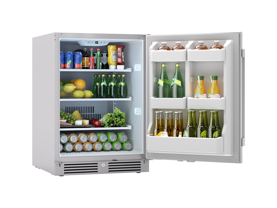 Zephyr Presrv Refrigerator 24in Compact Outdoor SS Reversible Lock 1 Zone