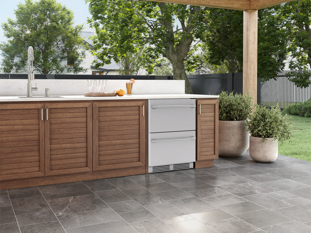 Zephyr Presrv Refrigerator Drawers 24" Compact Outdoor Dual Zone