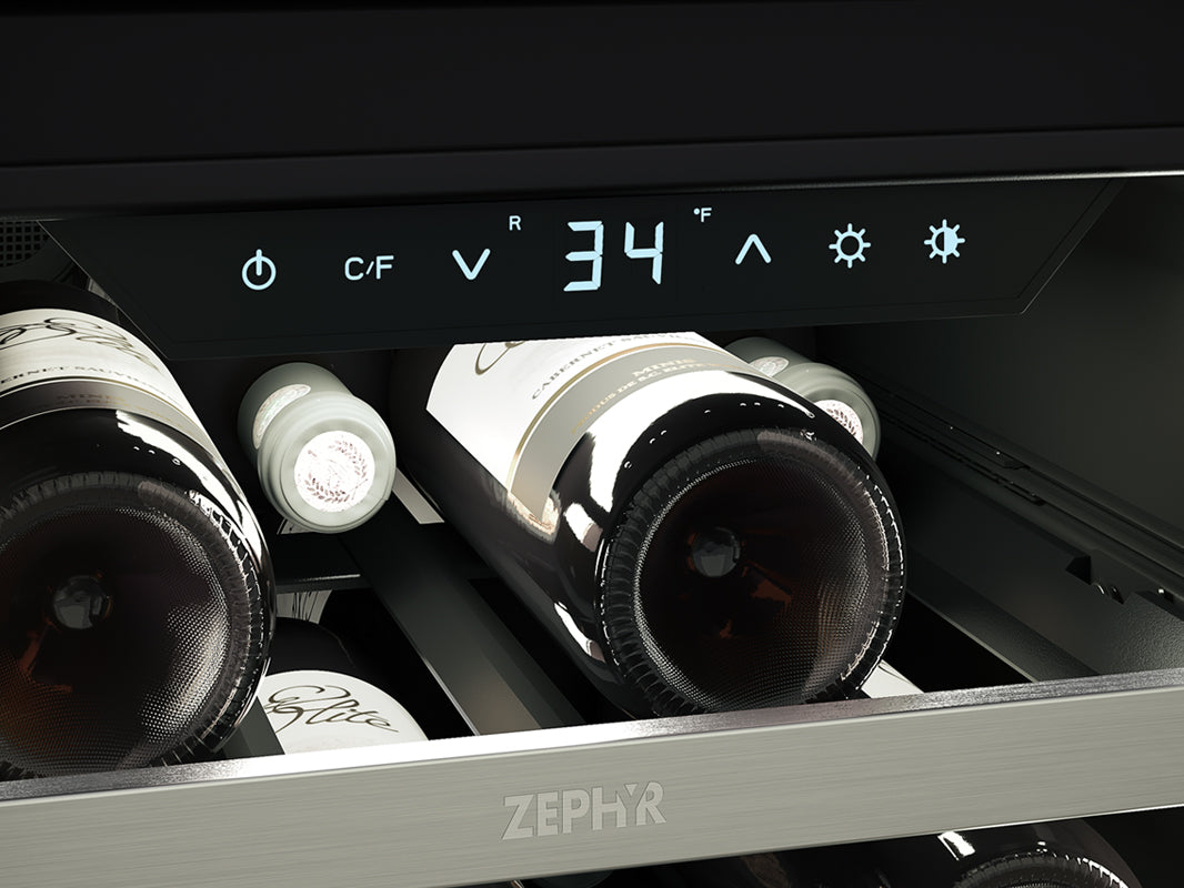 Zephyr Presrv Wine Cooler Stainless Steel Glass Rvs Door Single Zone