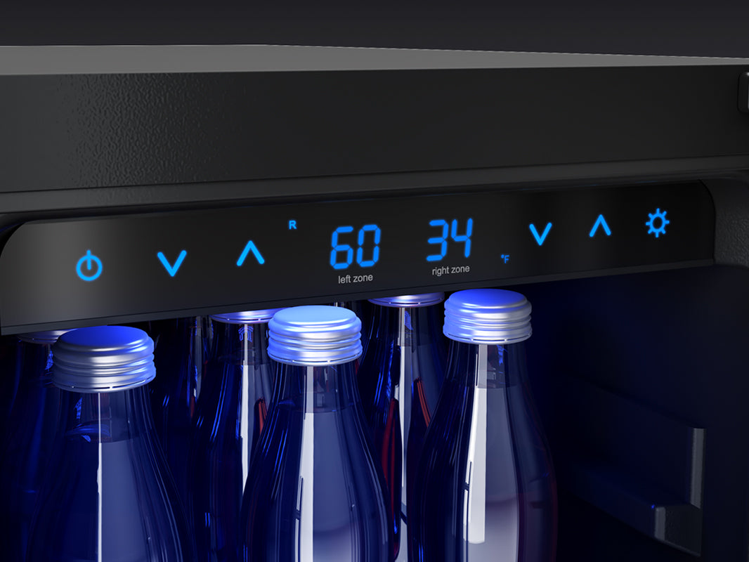 Zephyr Presrv Wine And Bev Cooler 24in UC Stainless Steel Glass French Door