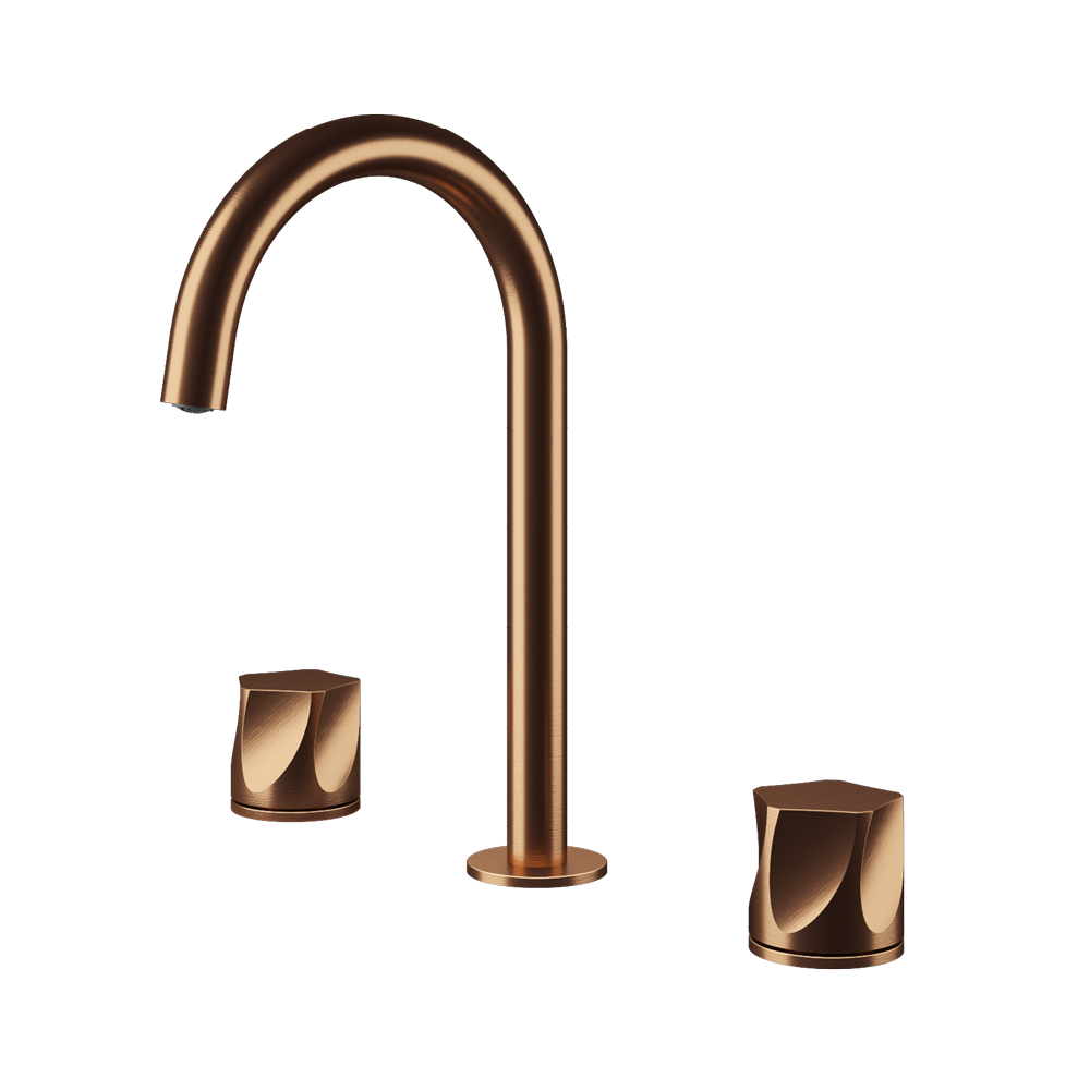 MGS Bagno Penta Widespread Stainless Steel Basin Faucet