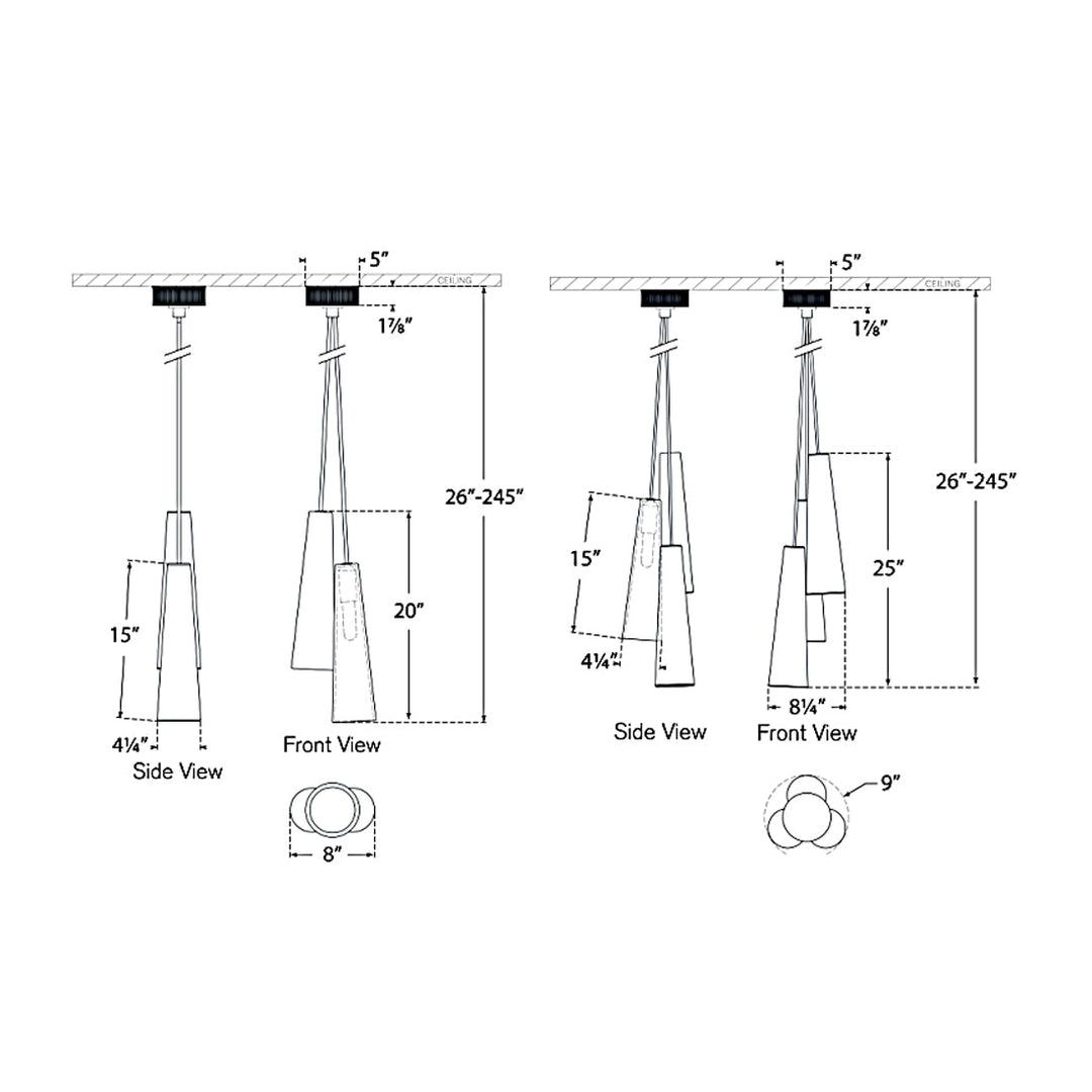 Visual Comfort Signature Osvaldo Multi Light Pendant