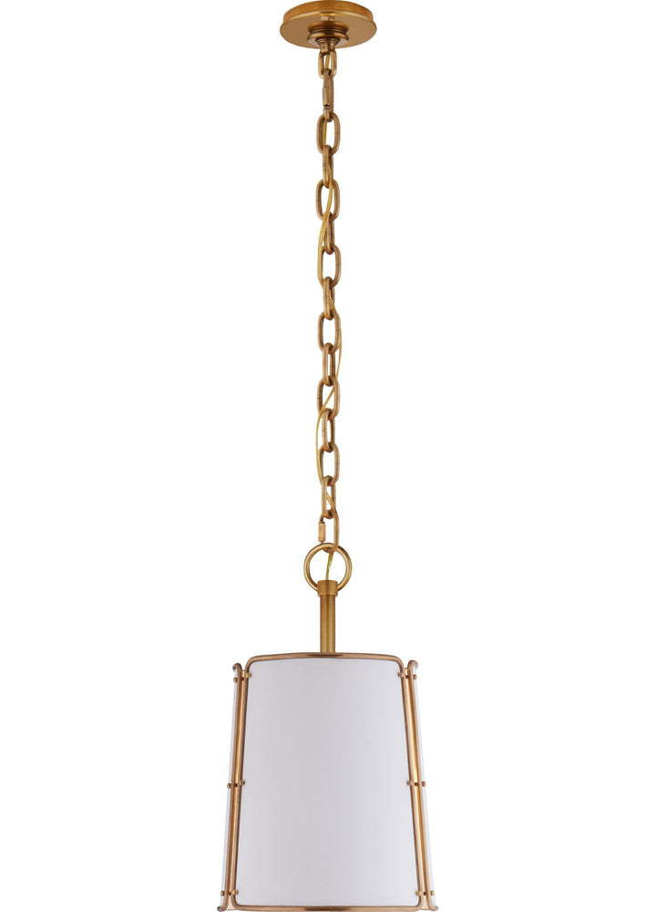 Visual Comfort Signature - S 5645HAB-WHT - One Light Pendant - Hastings - Hand-Rubbed Antique Brass