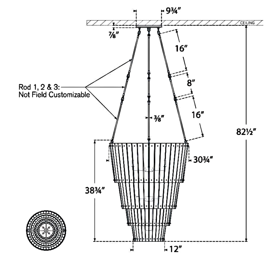 Visual Comfort Signature Cadence Waterfall Chandelier