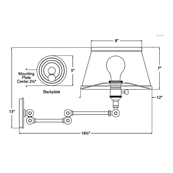 Visual Comfort Signature Boston Swing-arm Plug-in Wall Sconce