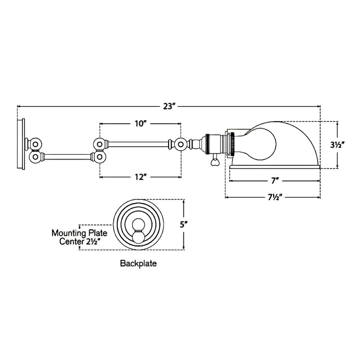 Visual Comfort Signature Boston Dome Swing-arm Plug-in Wall Sconce