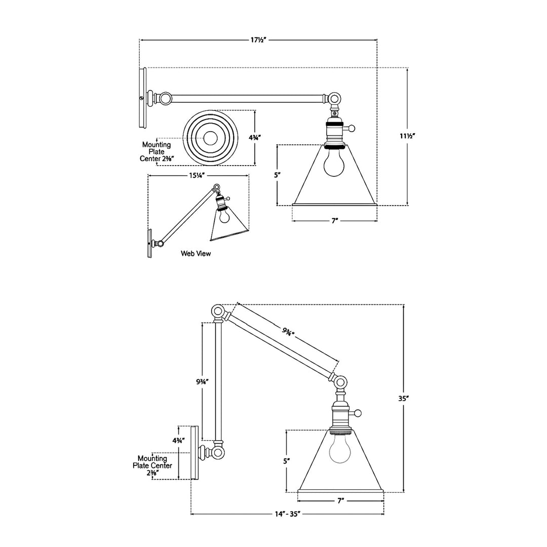 Visual Comfort Signature Boston Functional Plug-in Library Sconce