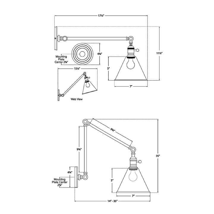 Visual Comfort Signature Boston Functional Plug-in Library Sconce