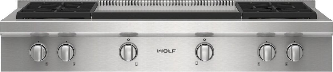 Wolf 48" Sealed Burner Rangetop 4 Burner Double Griddle