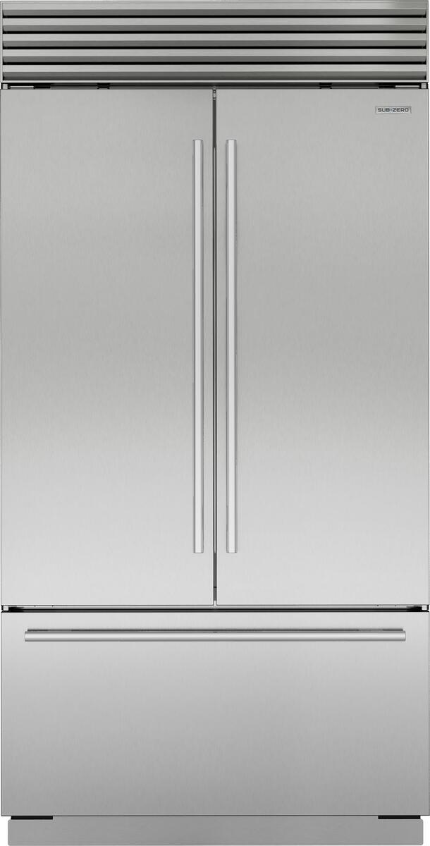 Sub-Zero Refrigerator, 36" Built-in French Door Internal Dispenser Stainless Steel