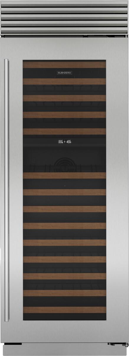 Sub-Zero Refrigerator, 30" Wine Storage Glass Door Stainless Steel