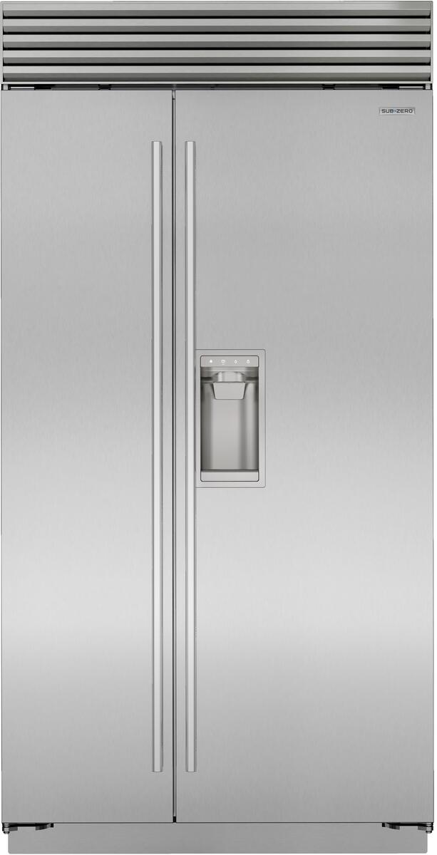 Sub-Zero Refrigerator, 42" Built-in Side-by-side External Ice Water Dispenser Stainless Steel