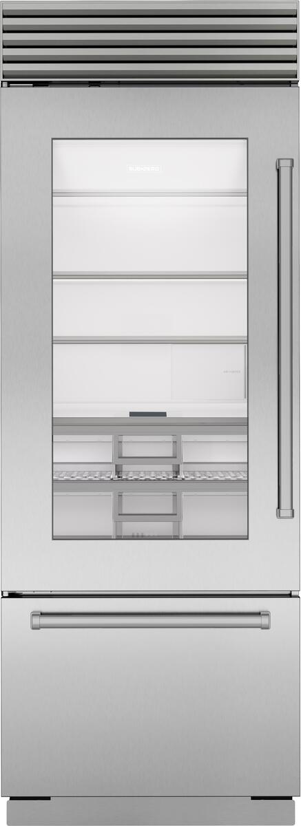 Sub-Zero Refrigerator, 30" Built-in Glass Door Stainless Steel