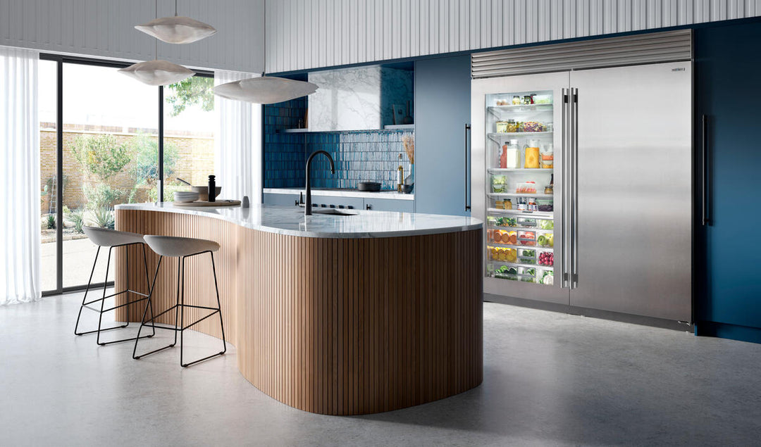 Sub-Zero Refrigerator, 36" Built-in Refrigerator Glass Door Stainless Steel