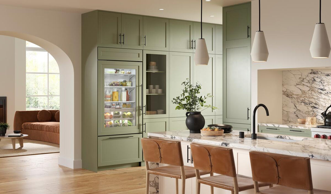 Sub-Zero Refrigerator, 36" Built-in Over-under Glass Door Overlay Tubular Handle