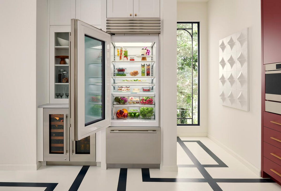 Sub-Zero Refrigerator, 30" Built-in Glass Door Stainless Steel