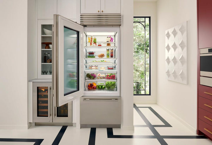 Sub-Zero Refrigerator, 30" Built-in Glass Door Stainless Steel