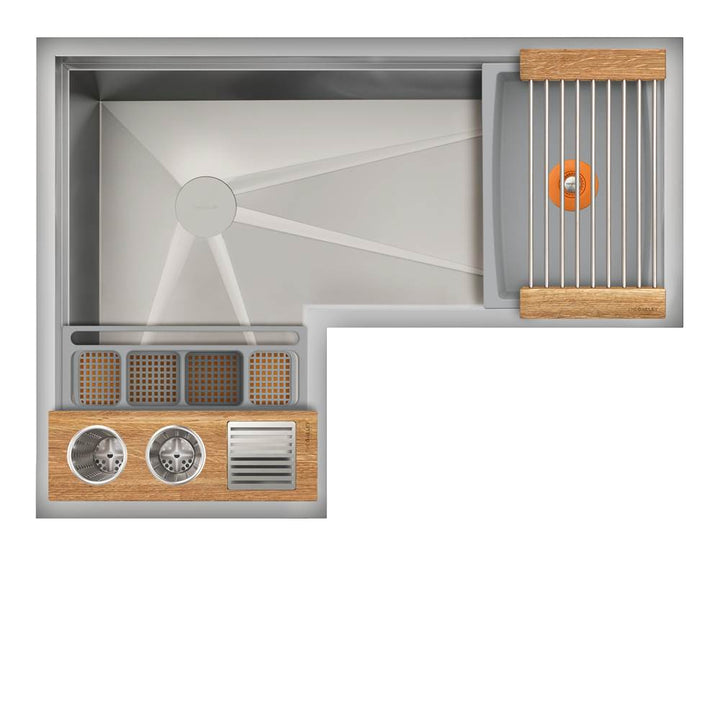 The Galley Ideal Corner WashStation™ 3X4C with Four Tool Wash Kit