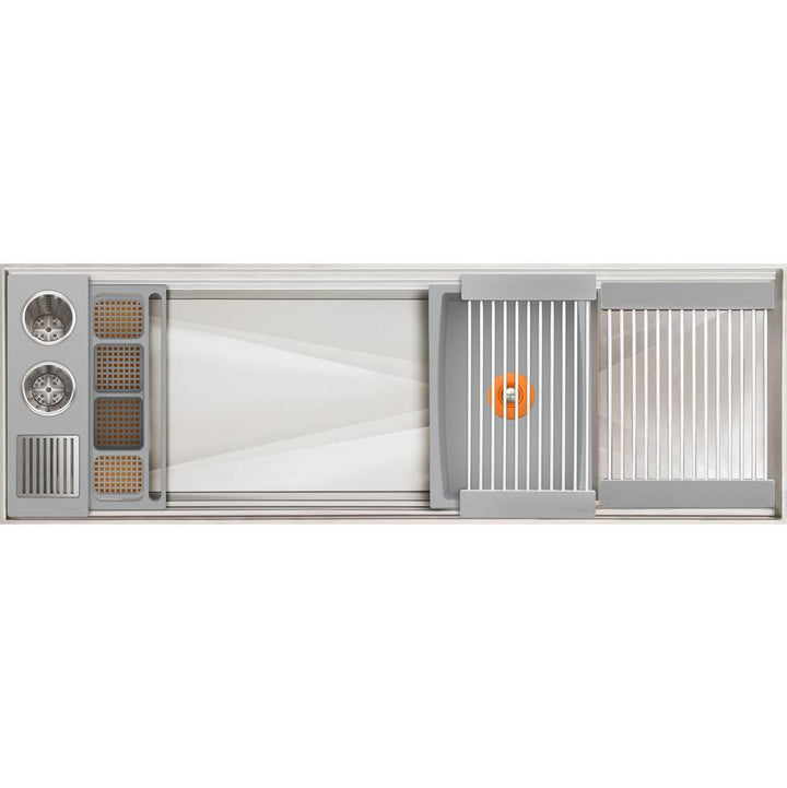 The Galley Ideal WashStation-2 4S + 12" DryDock Drain Side Four Tool Wash Kit One DryDock Tool