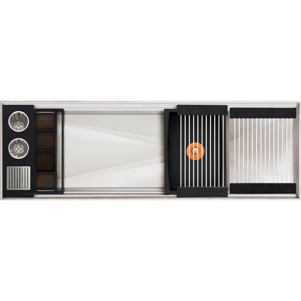 The Galley Ideal WashStation-2 4S + 12" DryDock Drain Side Four Tool Wash Kit One DryDock Tool