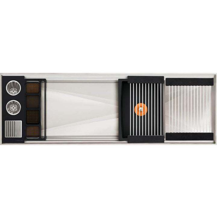 The Galley Ideal WashStation-2 4S + 12" DryDock Drain Side Four Tool Wash Kit One DryDock Tool