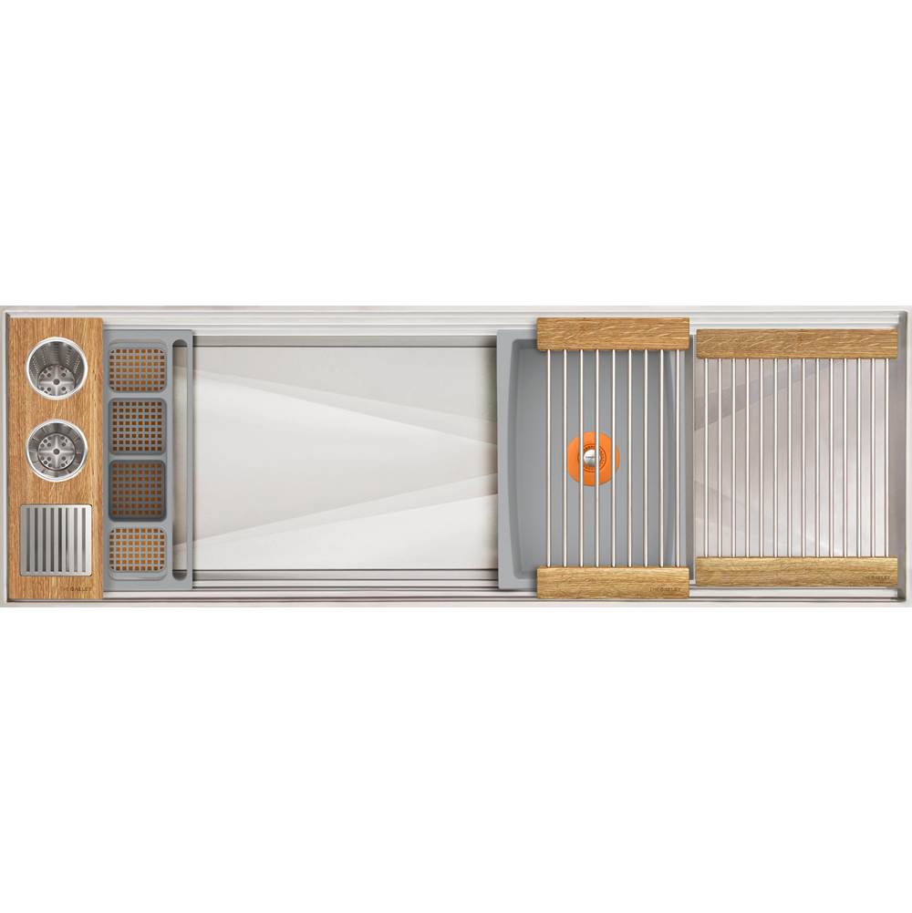 The Galley Ideal WashStation-2 4S + 12" DryDock Drain Side Four Tool Wash Kit One DryDock Tool