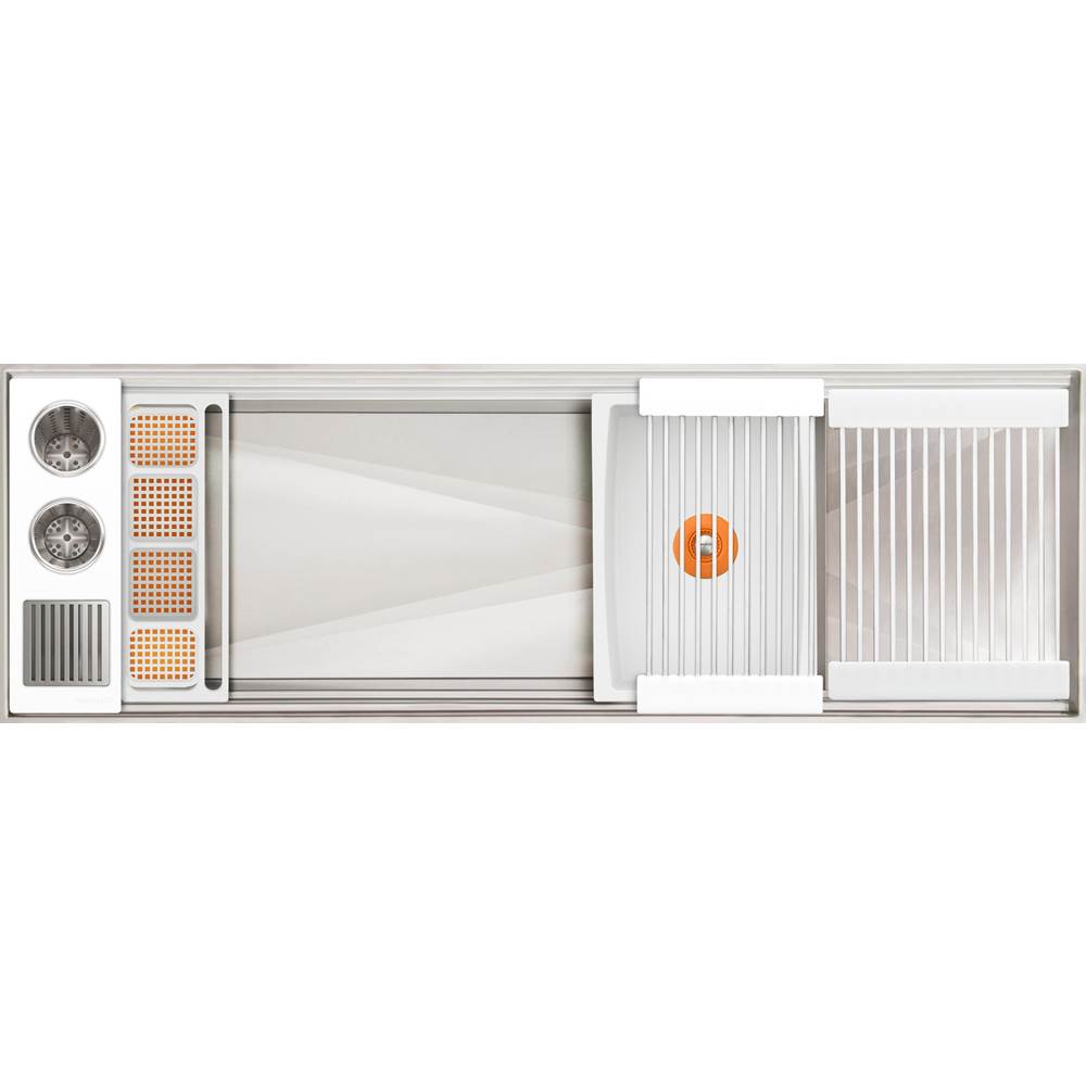 The Galley Ideal WashStation-2 4S + 12" DryDock Drain Side Four Tool Wash Kit One DryDock Tool