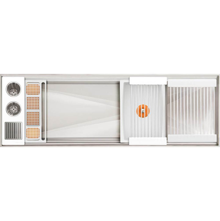 The Galley Ideal WashStation-2 4S + 12" DryDock Drain Side Four Tool Wash Kit One DryDock Tool