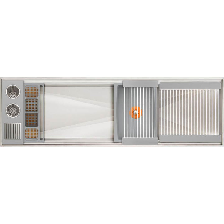 The Galley Ideal WashStation-2 4S + 12" DryDock Drain Side Four Tool Wash Kit One DryDock Tool