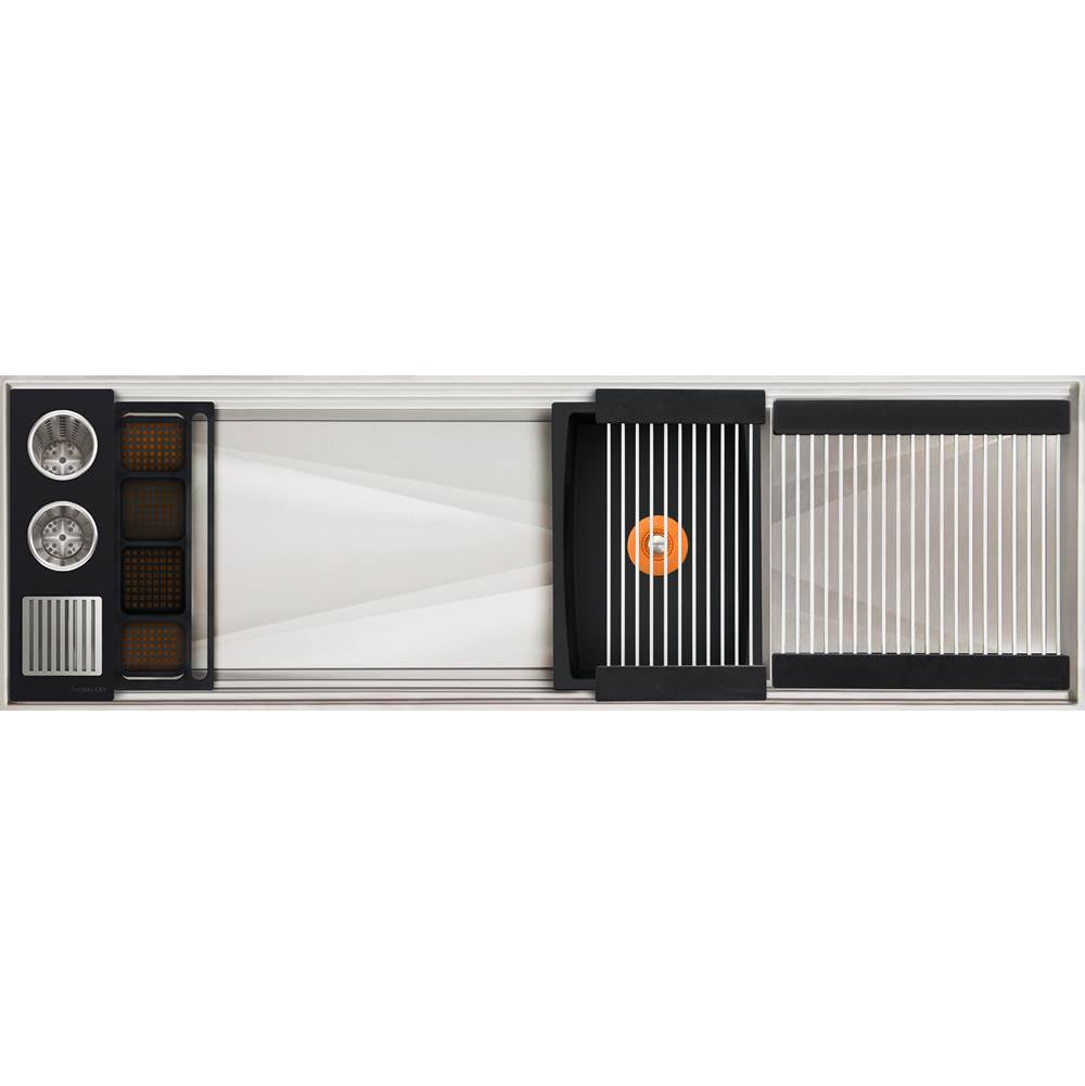 The Galley Ideal WashStation-2 4S + 12" DryDock Drain Side Four Tool Wash Kit One DryDock Tool