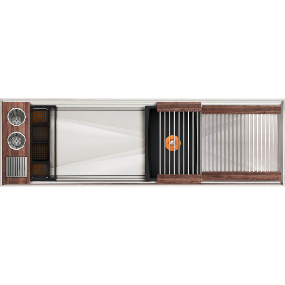 The Galley Ideal WashStation-2 4S + 12" DryDock Drain Side Four Tool Wash Kit One DryDock Tool