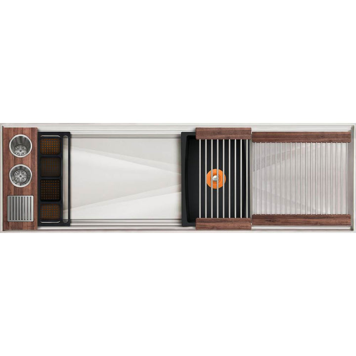 The Galley Ideal WashStation-2 4S + 12" DryDock Drain Side Four Tool Wash Kit One DryDock Tool