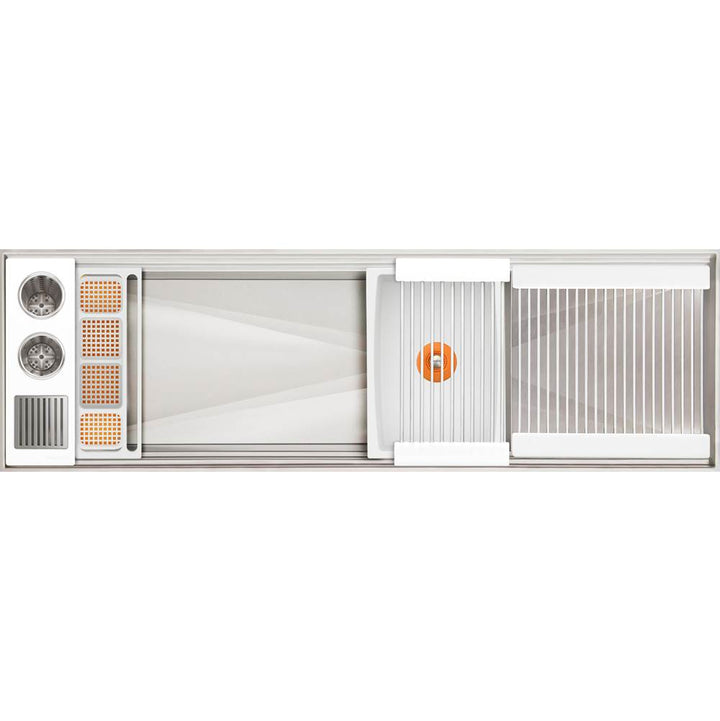 The Galley Ideal WashStation-2 4S + 12" DryDock Drain Side Four Tool Wash Kit One DryDock Tool