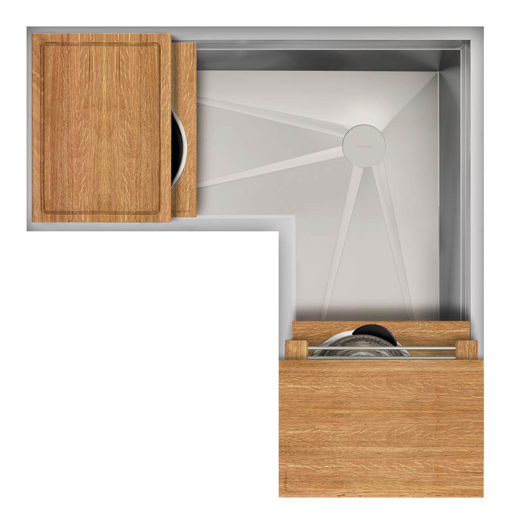 The Galley Ideal Corner Workstation with Five Tool Culinary Kit