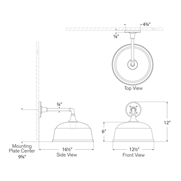 Visual Comfort Signature Academy Outdoor Mack Barn Rockhouse Shade Wall Light
