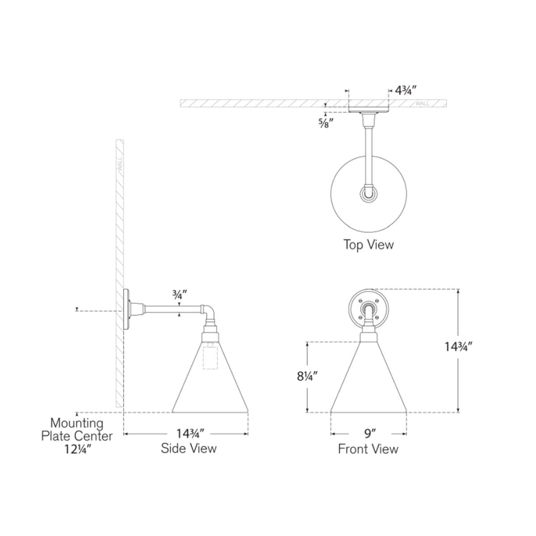 Visual Comfort Signature Academy Outdoor Mack Barn Savannah Conical Wall Light